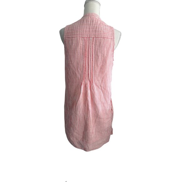 QUINCE Pink Striped Swing Button Dress Size Small - Picture 5 of 9